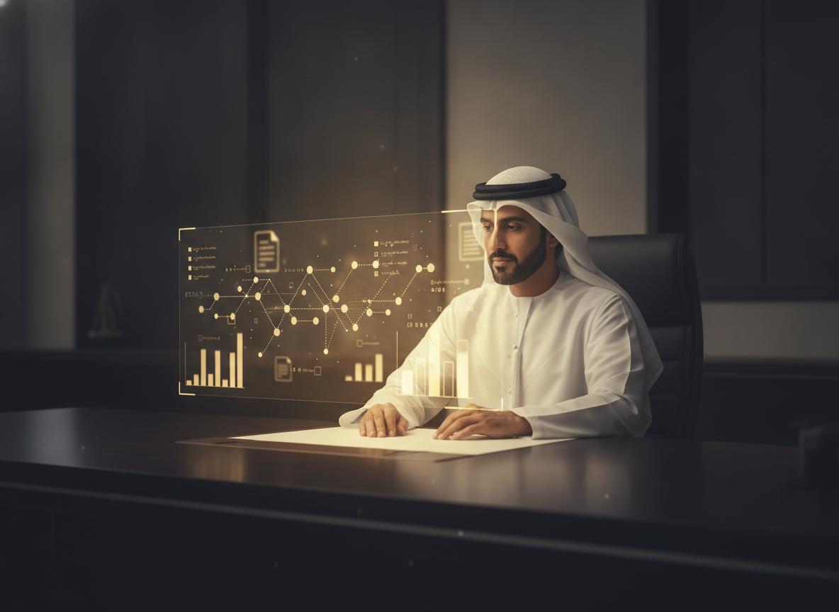 عضو نيابة يراجع ملفًا رقميًا